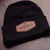 Black Leather Patch Beanie