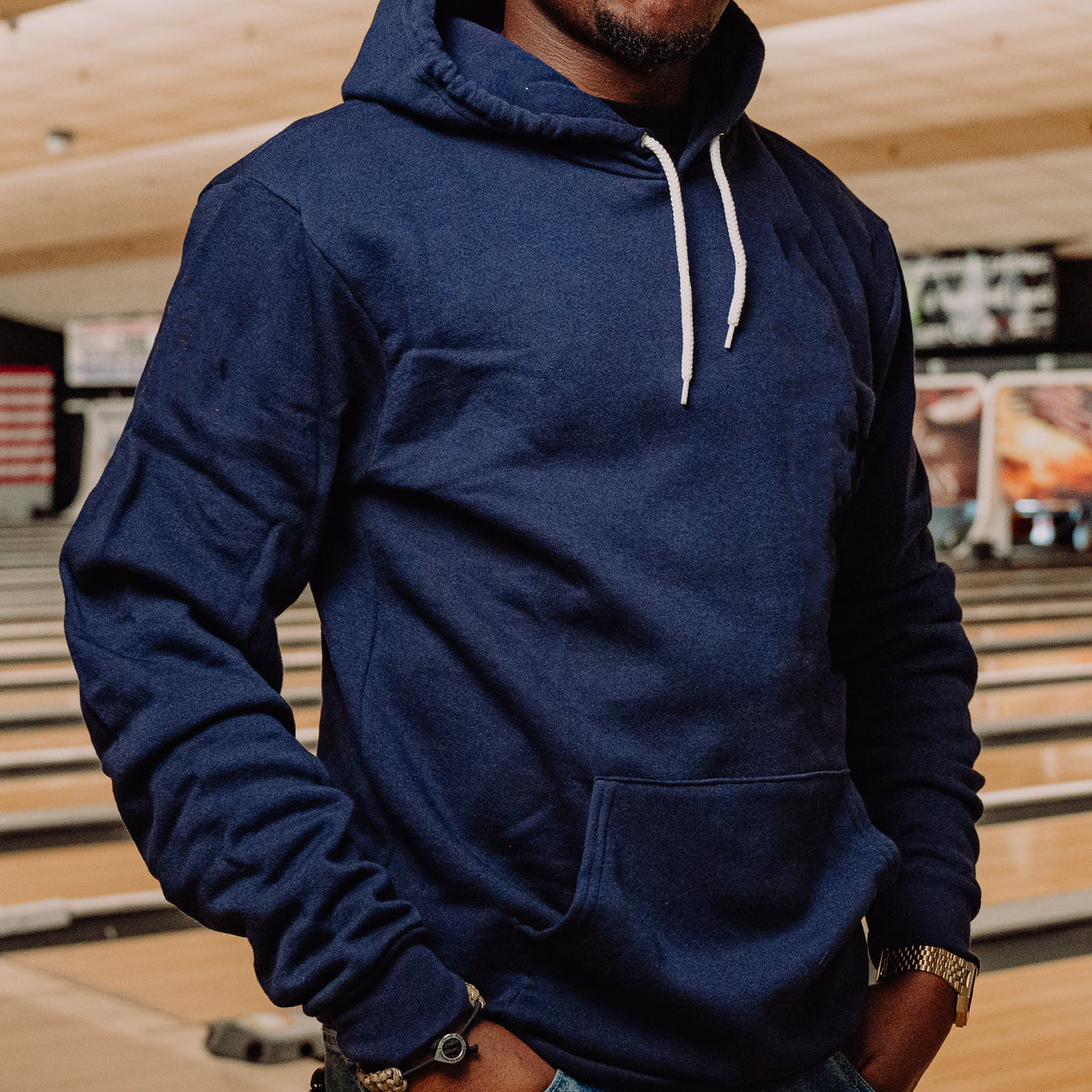 Blank Navy Pullover Hoodie