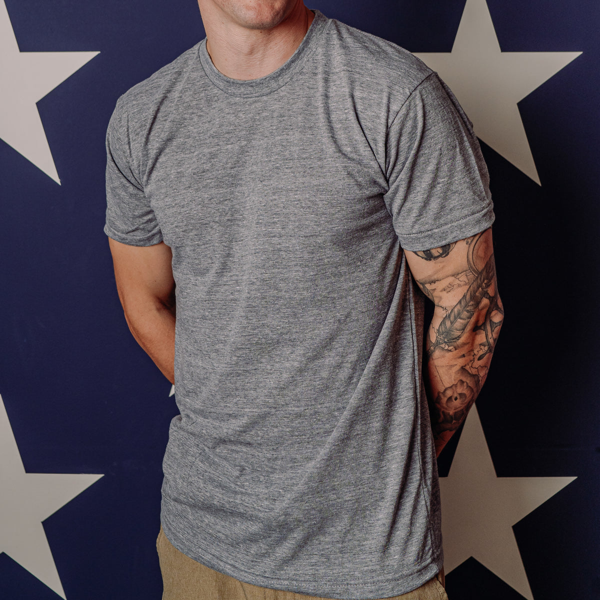 Men&#39;s Blank Tee - Tri-Grey