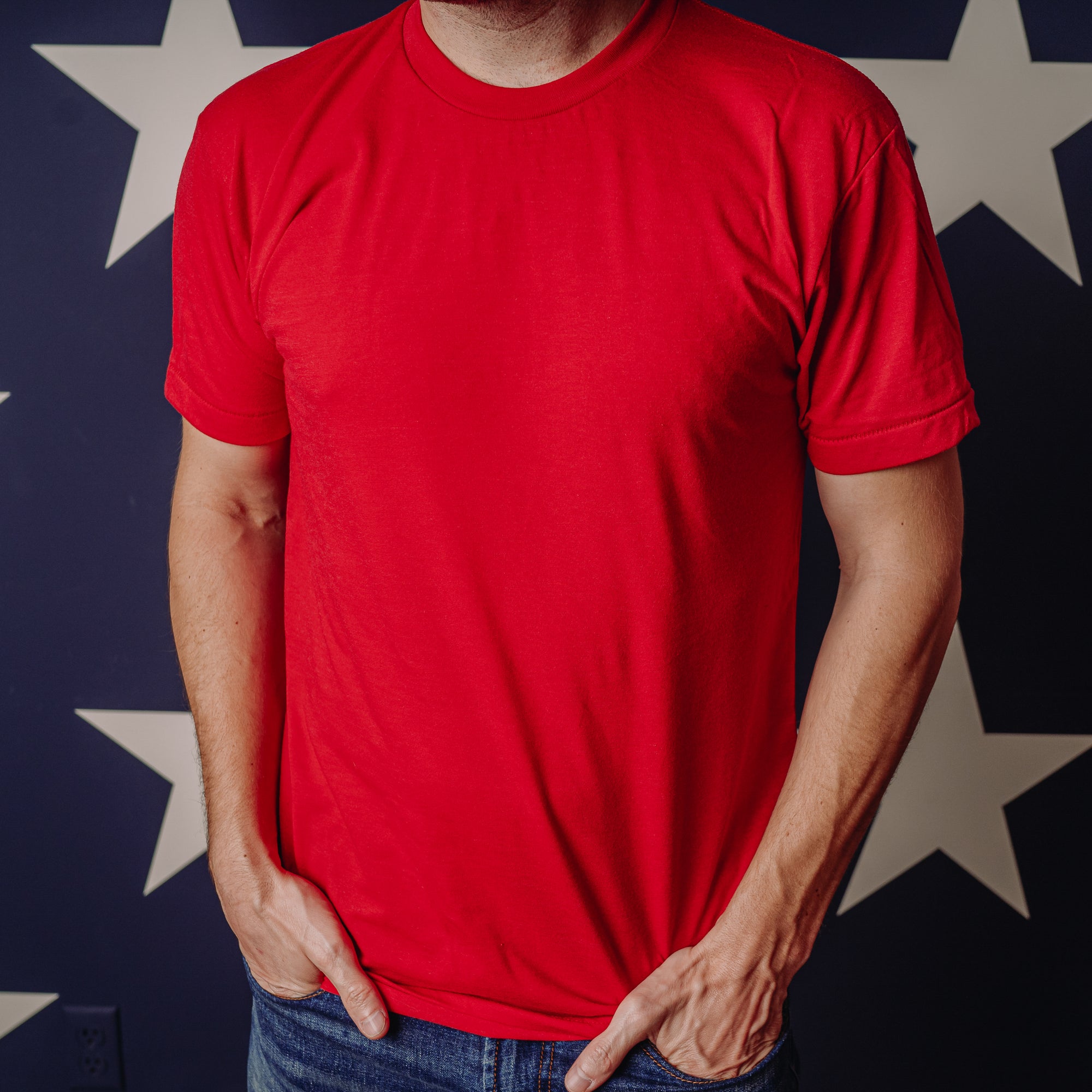 Men's Blank Tee - Heather Red