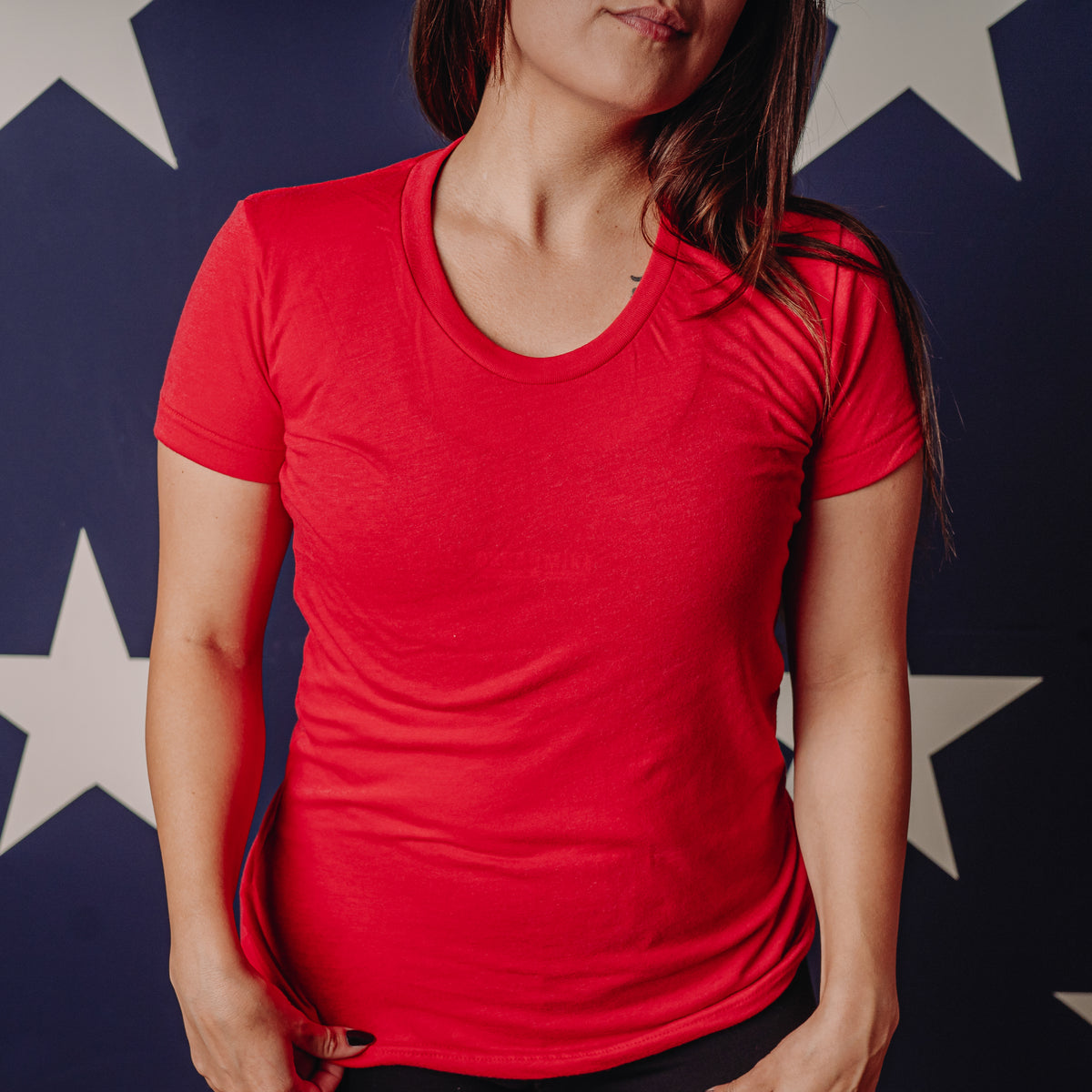 Women&#39;s Blank Tee - Heather Red
