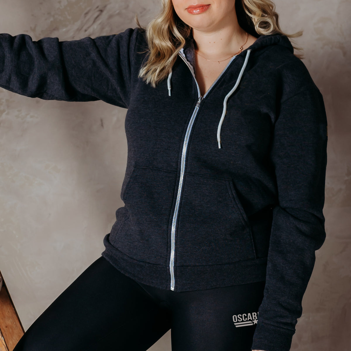 Blank Charcoal Full Zip Hoodie