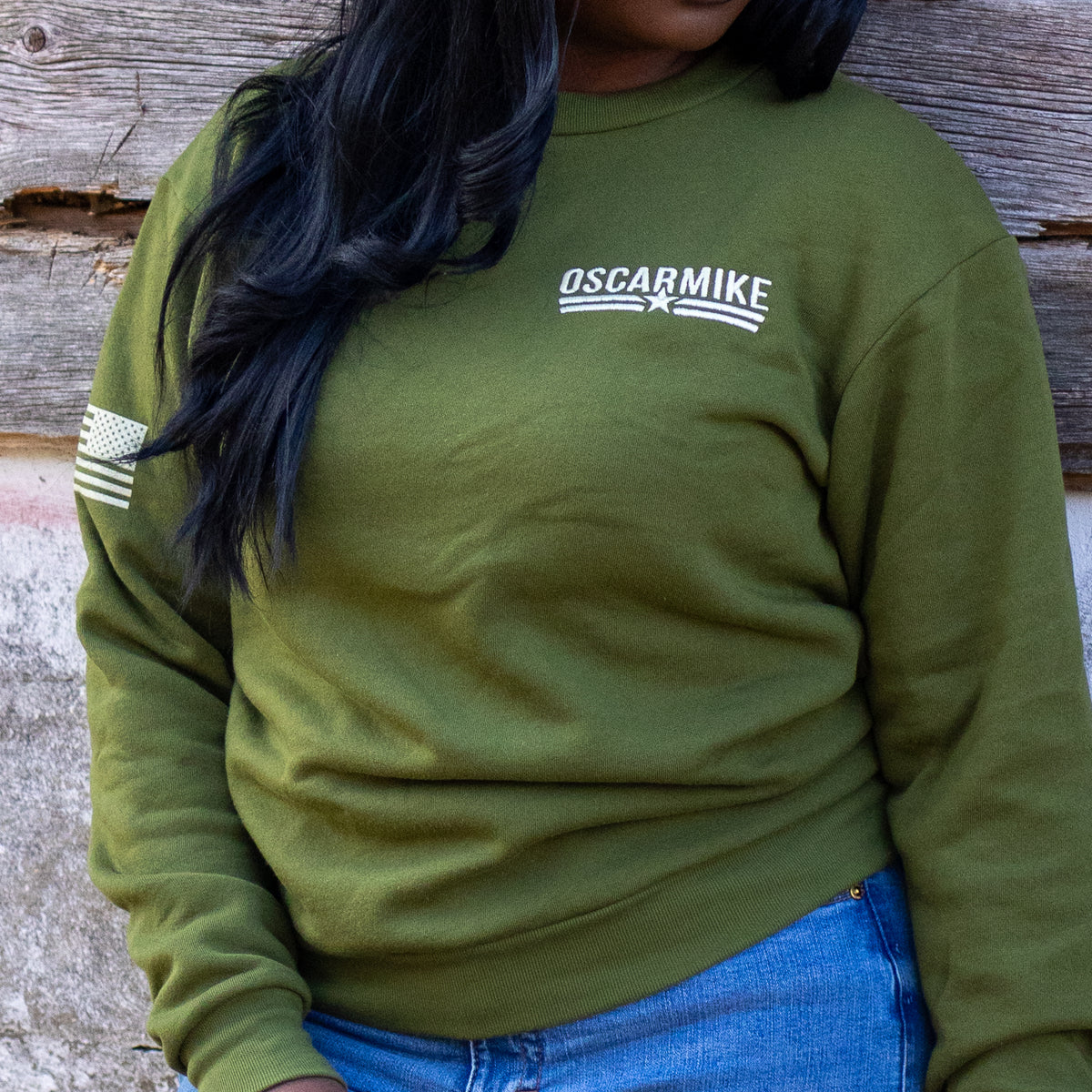 Oscar Mike Apparel OD Green Crewneck Sweatshirt OD Green Large