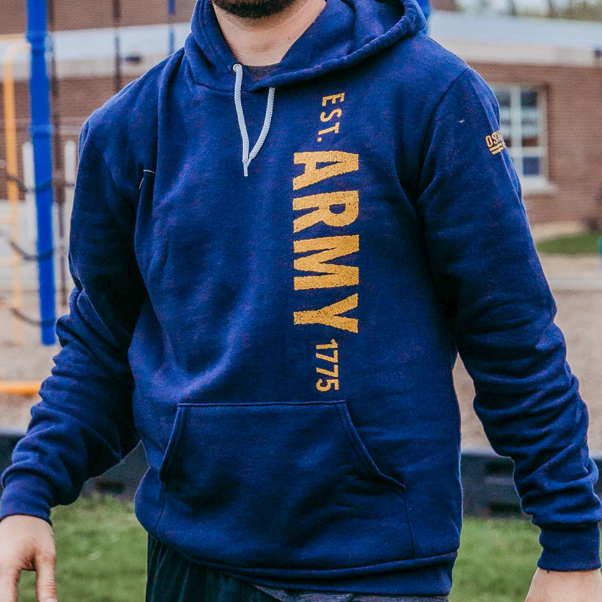 Army Vertical Logo Pullover Hoodie Oscar Mike Apparel