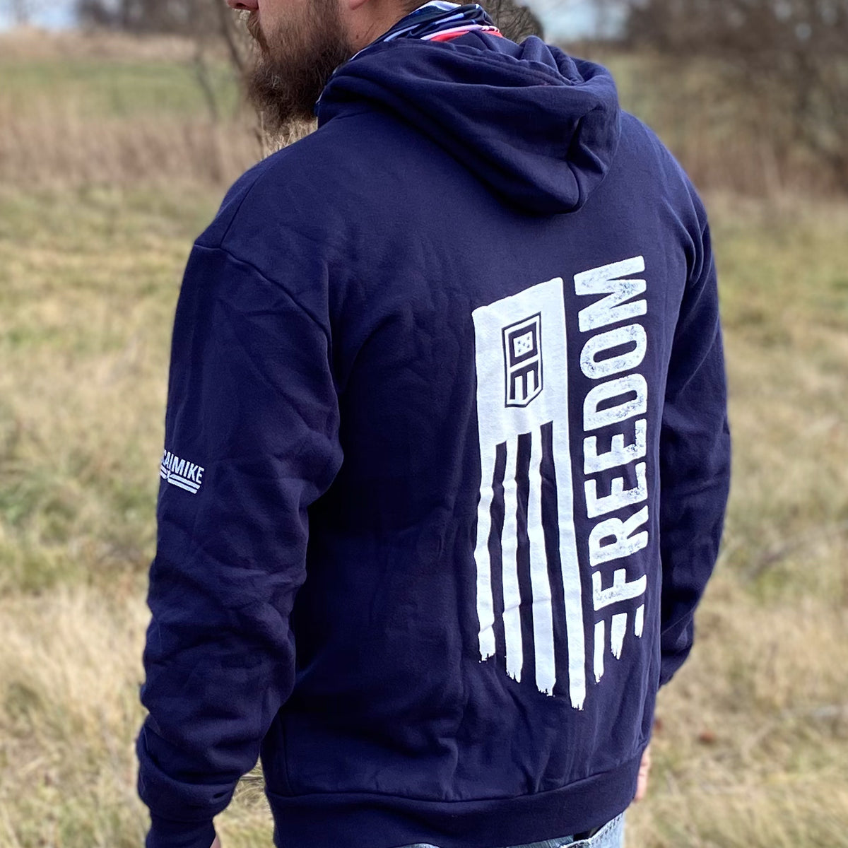 Stacked Logo Full Zip-Up Hoodie - Oscar Mike Apparel