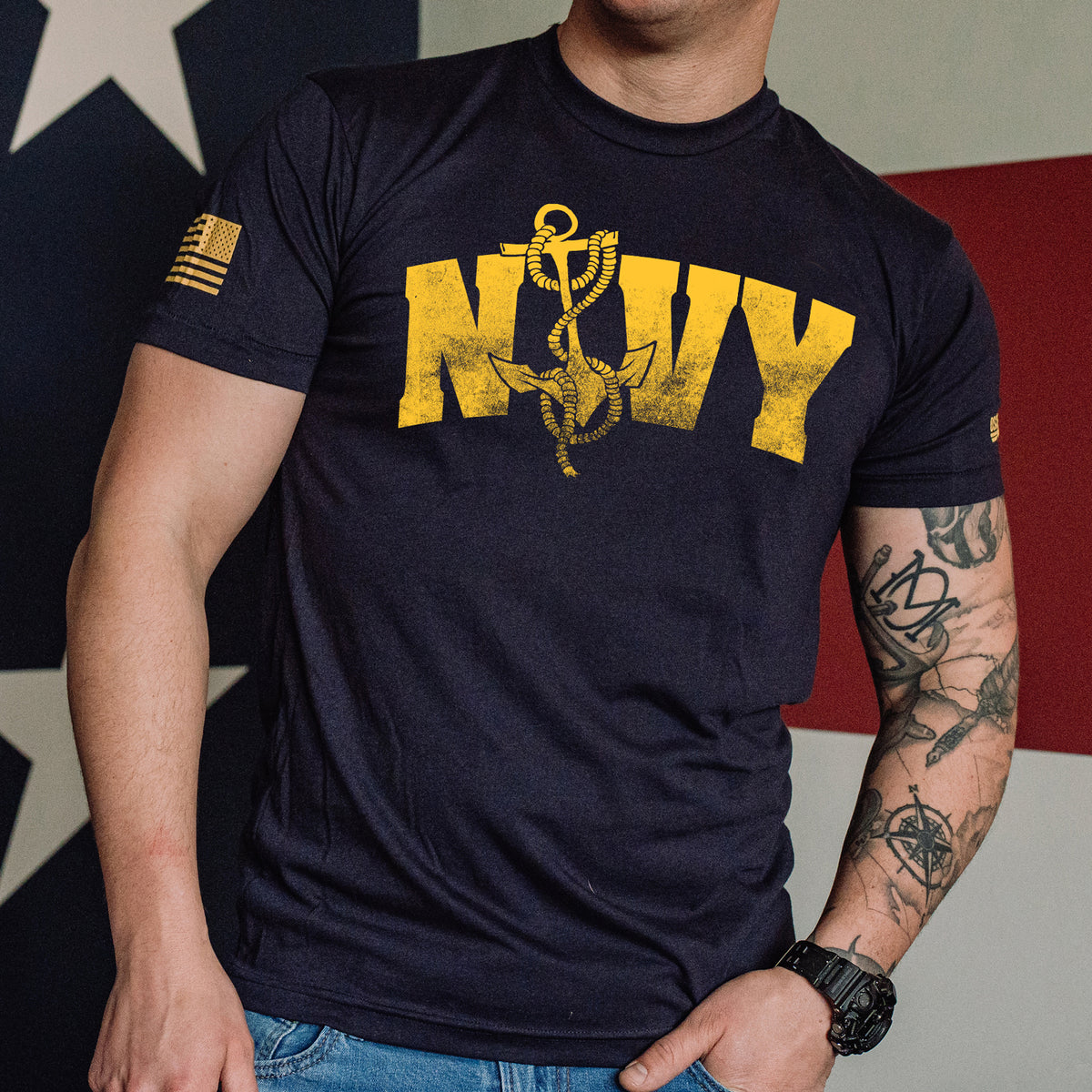 Navy Anchor Tee