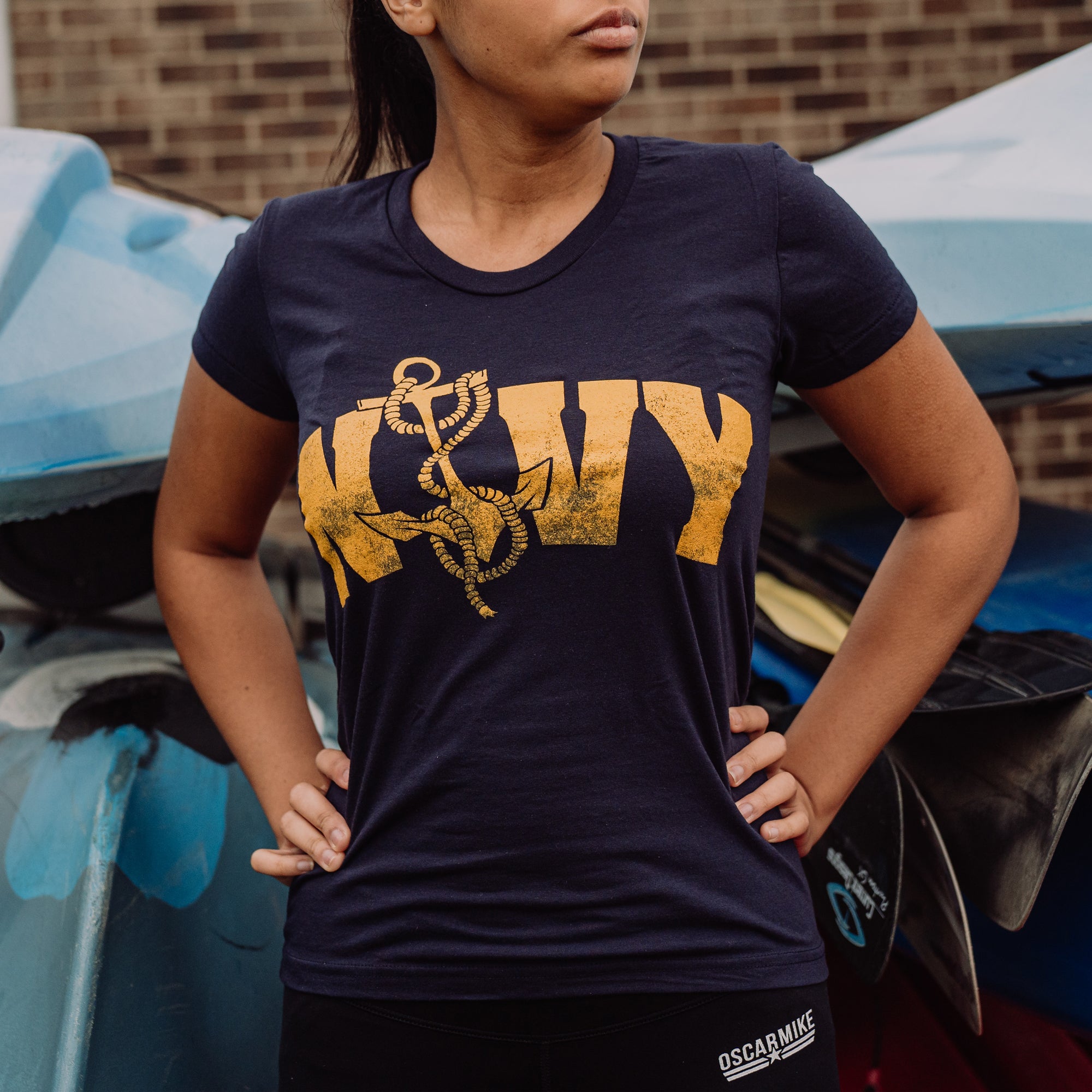 Women's Navy Anchor Tee