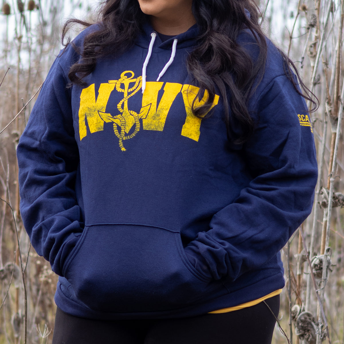 Navy Anchor Pullover Hoodie