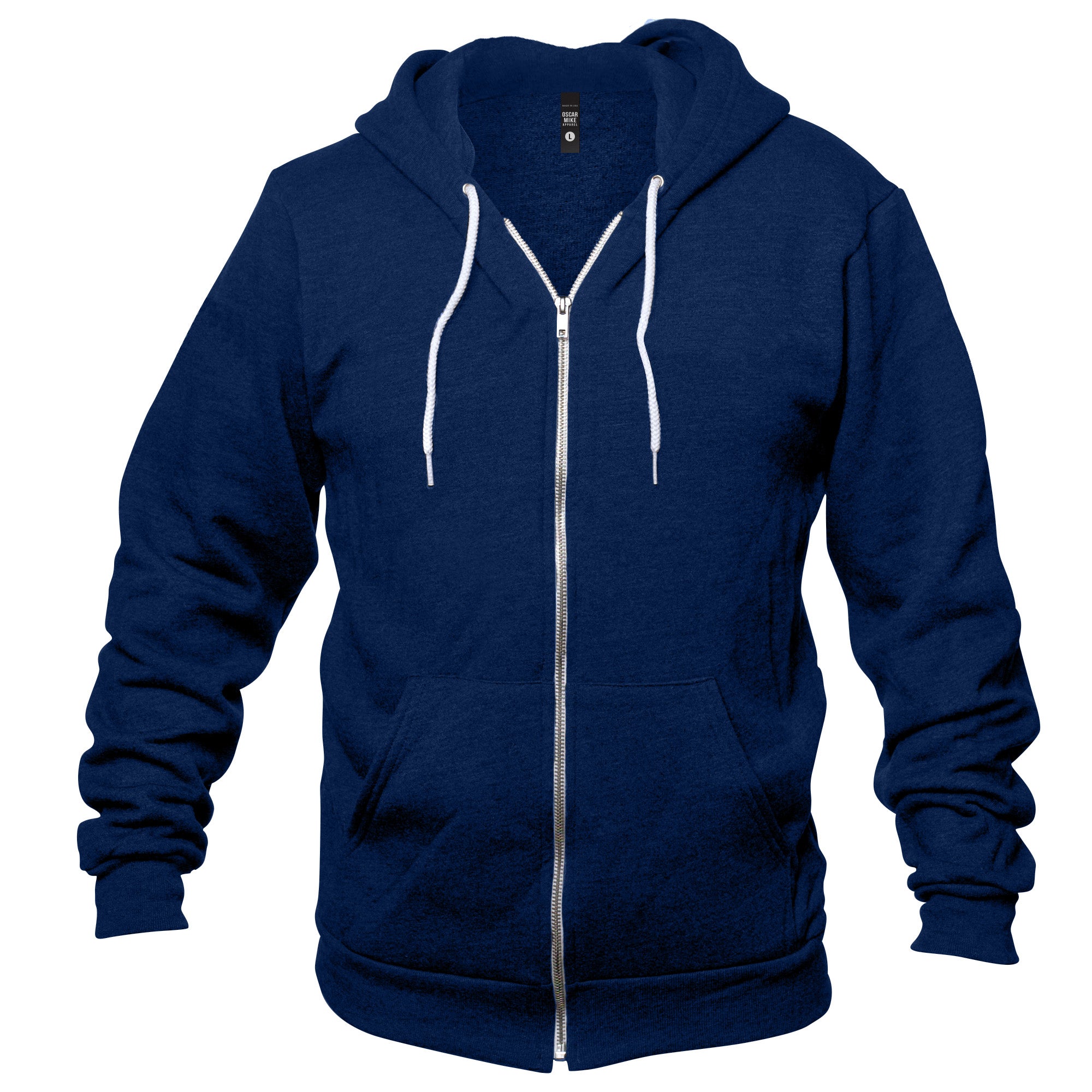 Blank Navy Full Zip Hoodie