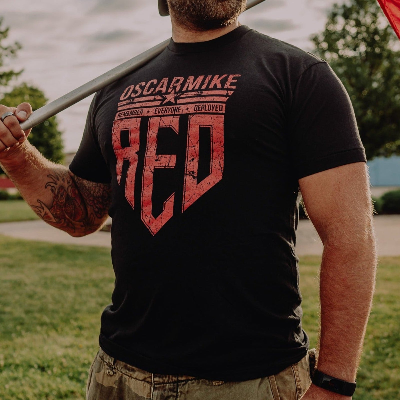 OM R.E.D. Shield Tee