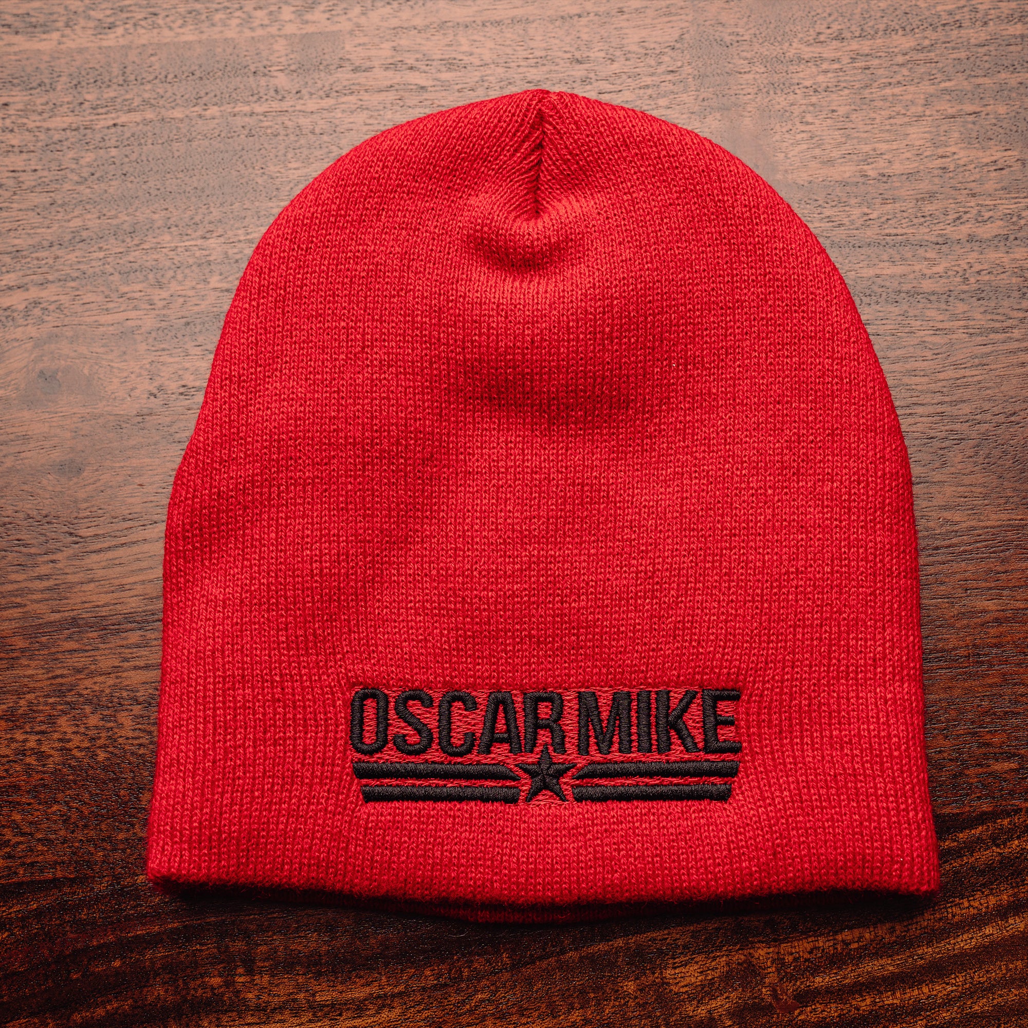 Red Uncuffed Beanie