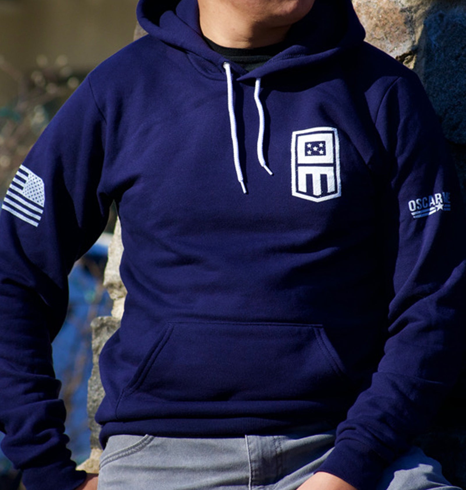 Stacked Logo Pullover Hoodie