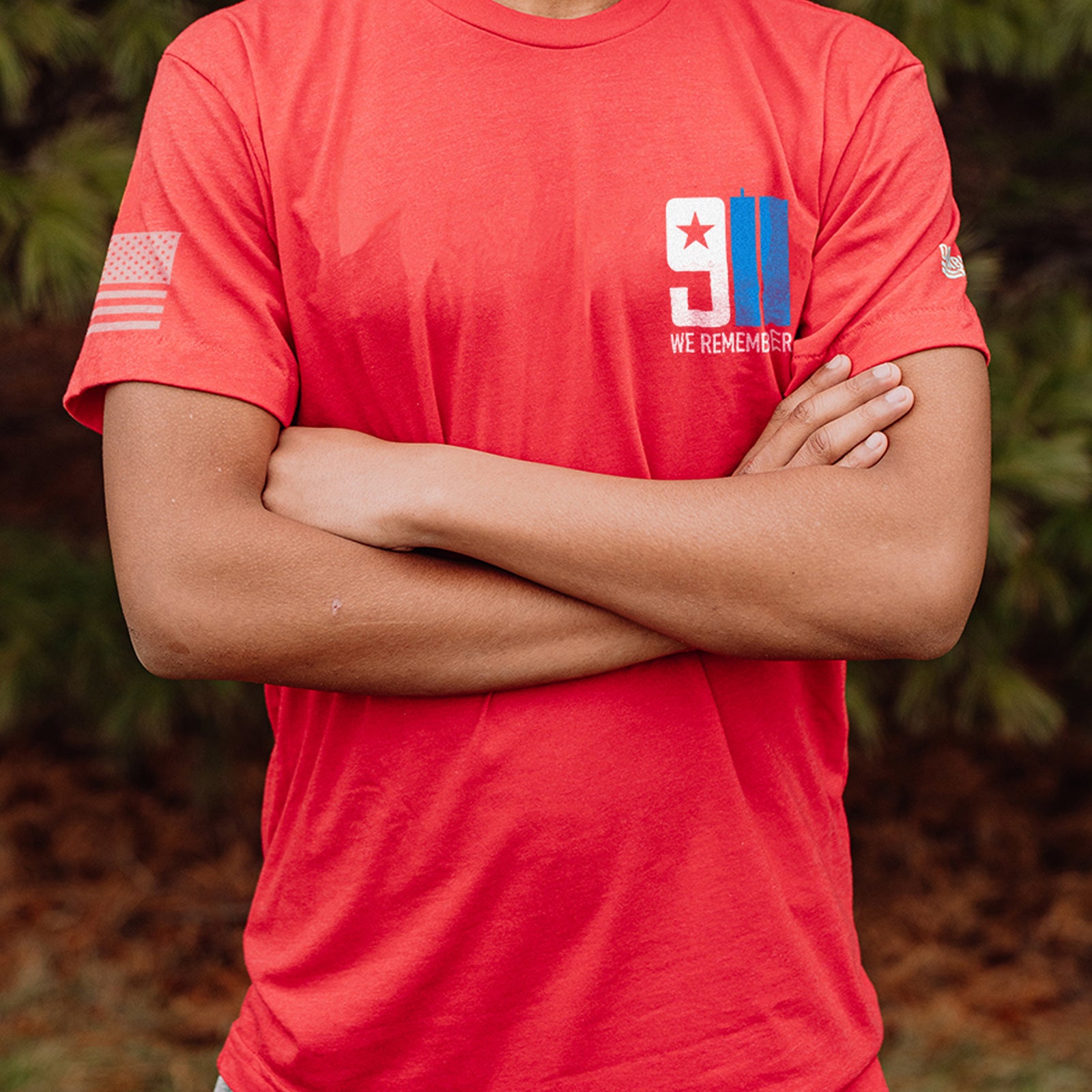 We Remember Tee - Heather Red