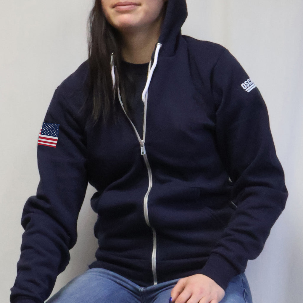 Standard Issue Navy Zip-Up Hoodie - Oscar Mike Apparel