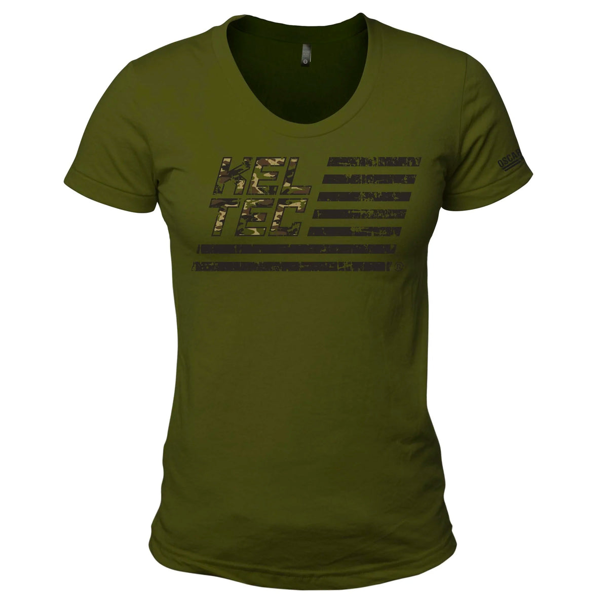 Kel-Tec Women&#39;s OD Green Camo Flag Tee