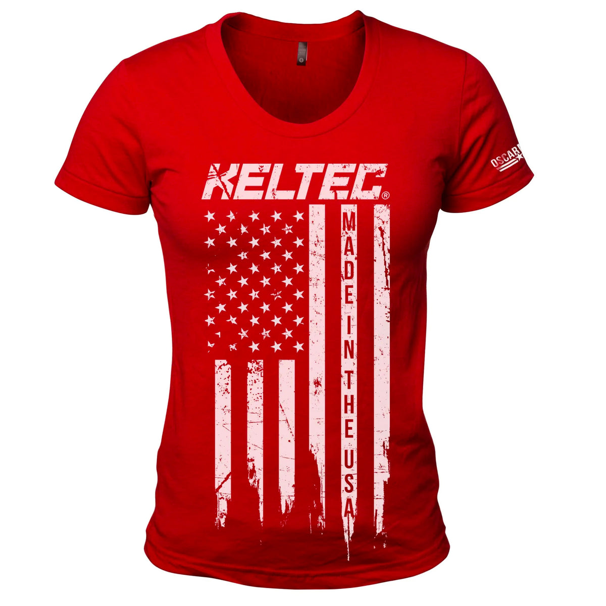 Kel-Tec Women&#39;s Red Vertical Flag Tee