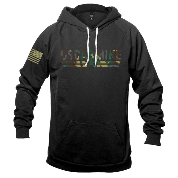 Woodland camo sales flag hoodie